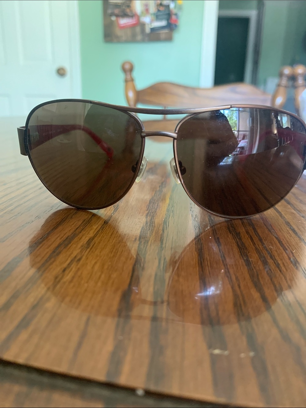 Fossil Aviators with red sides